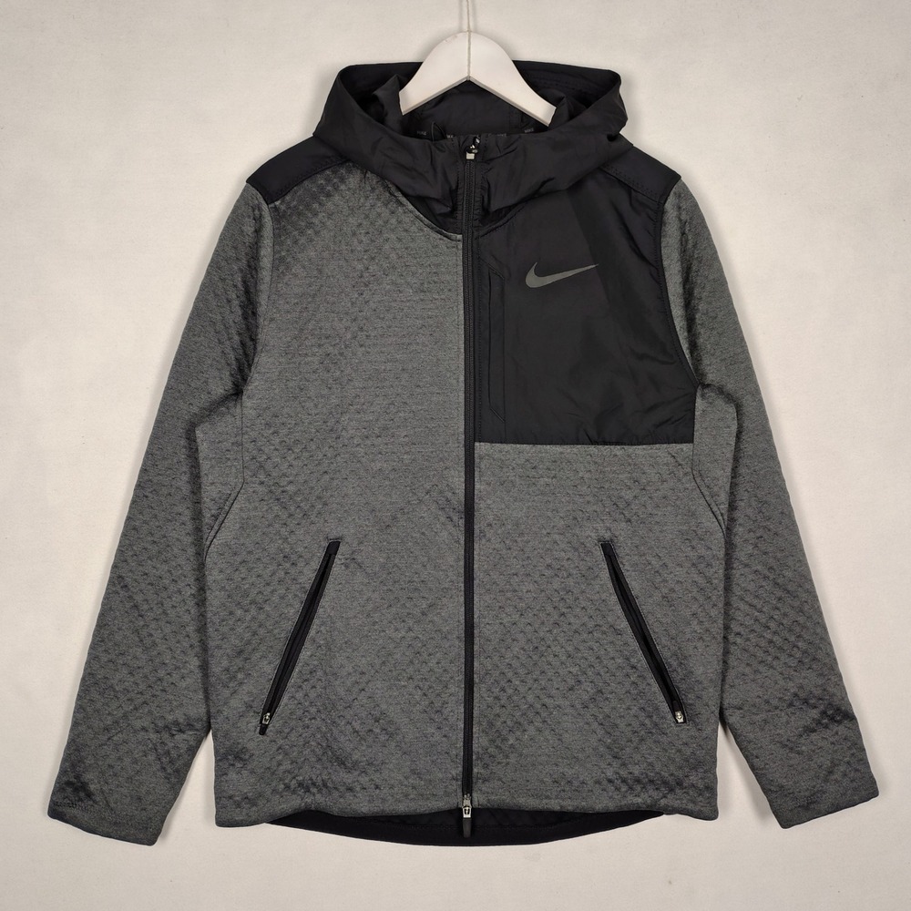 Nike Hooded Full-Zip Hybrid Fleece Jacket Grey Black Size L 300800846782